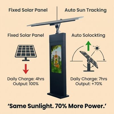 Sinalização Digital de Rastreamento Solar | Rastreamento solar automático | IP65 | Fora da rede