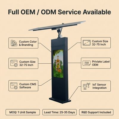 Sinalização Digital de Rastreamento Solar | Rastreamento solar automático | IP65 | Fora da rede