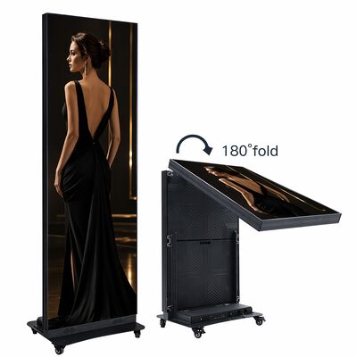 P1.53 Ponto de exibição de cartazes LED dobráveis portáteis Indoor 640x1920mm Alumínio