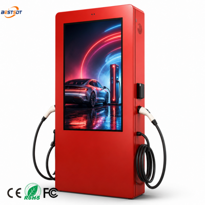 Carregador de Veículos Elétricos DC HPC CCS2 para Exterior com Tela LCD e Publicidade, 180kW 240kW 360kW 480kW, OCPP 1.6J
