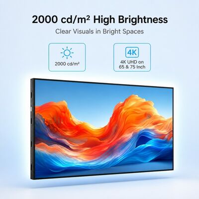 43 49 55 65 75 polegadas de parede montada caixa de luz tela 4K Android publicidade display 2000 Nits