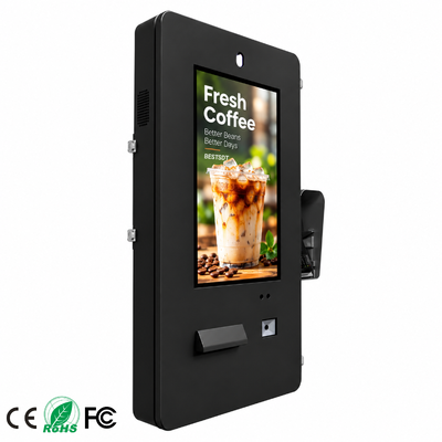 21.5 polegadas Parede exterior montada Self-Service Quiosque de encomenda IP65 tela sensível ao toque à água para encomenda de menu de restaurante