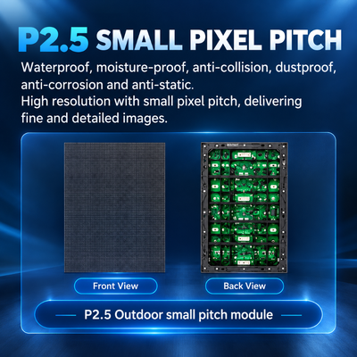 Exibição de pôster LED para exterior 3X3 P2.5 4500nits IP65 Sinal digital alimentado por bateria