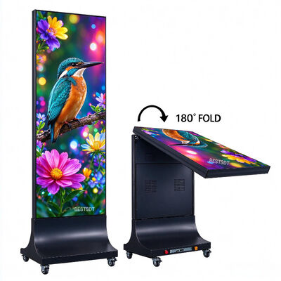 Display LED Poster para Aluguel Dobrável 640x1920mm P1.86 GOB Case de Voo Tela de Publicidade para Palco