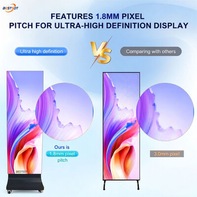 Rental LED Poster Display Foldable 640x1920mm P1.86 GOB Flight Case Stage Advertising Screen